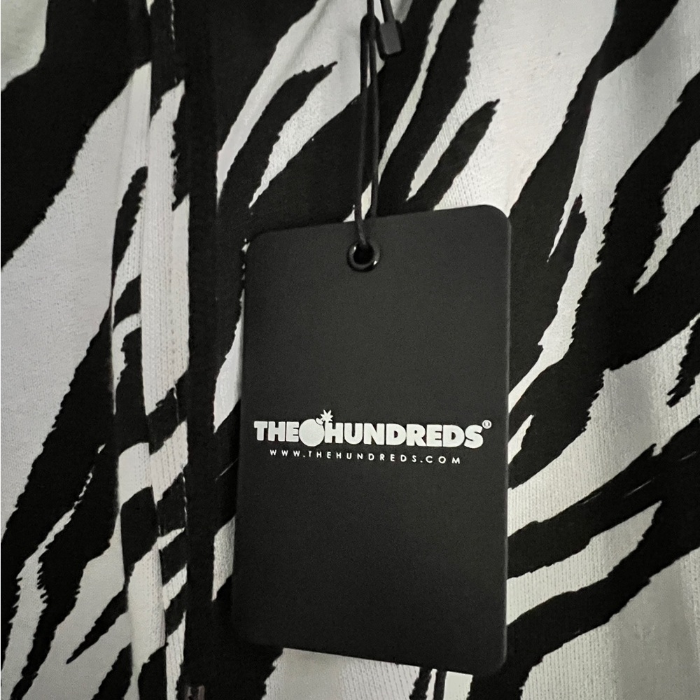 The Hundreds Zebra Print Pants with Pink Atom Bomb Graphic Embroidered - Picture 3 of 6
